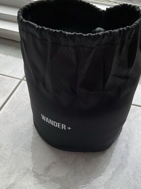 Wander Black Travel Pillow with Branded Carry Pouch